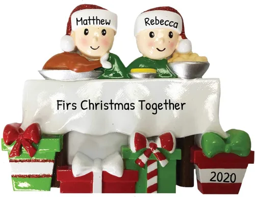 Adornos personalizados para parejas 2024 – Primera Navidad en nuestro primer hogar, regalos para parejas, adorno de Navidad para parejas, caja de