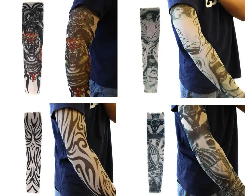 Miniatura 2 de Paquete de 20 piezas de mangas de tatuaje temporales falsas de Monster Art Body Art Accesorios - Designs Tribal, Dragon, Skull, etc.