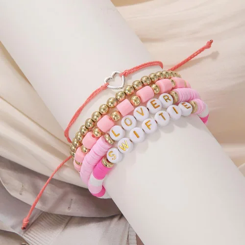 Miniatura 4 de Taylor Friendship Bracelets, Inspiring Bracelets for Women Girls,1989 Lover Speaknow Midnight Tour Reputation Fearless Anti-Hero Bracelets, Hershi