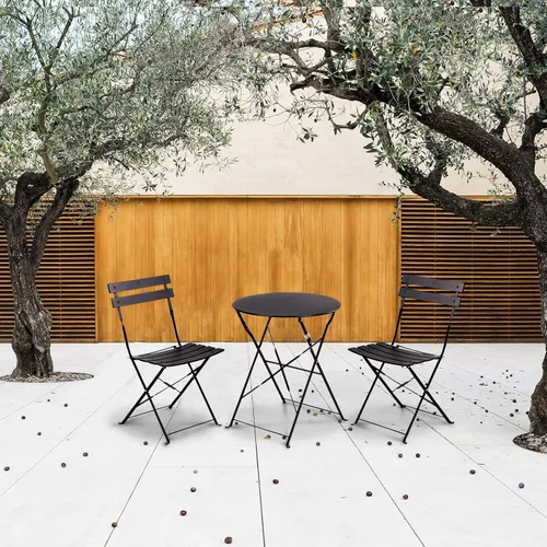 Miniatura 3 de Grand patio - Juego de muebles de patio con marco premium, estilo bistró, plegables, juego de mesa y sillas plegables para exteriores de 3 piezas