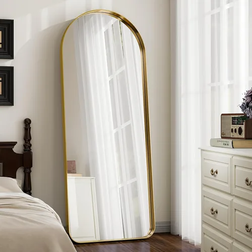 Miniatura 8 de GLSLAND Espejo de baño arqueado de 24 x 36 pulgadas para pared, marco de aleación de aluminio, espejo montado en la pared para decoración de baño