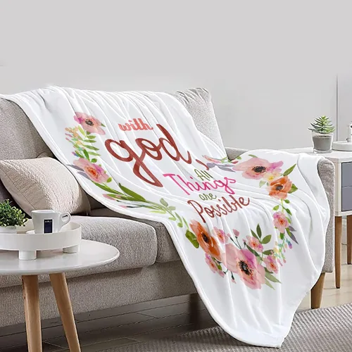 Miniatura 5 de Mantas de versículo bíblico de franela de felpa suave para niños, manta ligera para aire acondicionado para niños, decoración de sofá, habitación