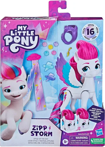 Miniatura 2 de My Little Pony Toys Zipp Storm Style of The Day, muñecas de peinado de 5 pulgadas con moda, juguetes para niñas y niños de 5 años