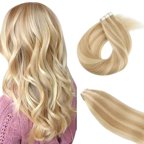 Miniatura 34 de ABH AMAZINGBEAUTY HAIR Extensiones de cinta de cabello humano Remy real, Remi, extensiones de cabello negro con pegamento en trama de piel
