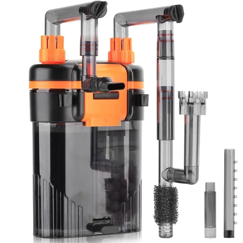 Miniatura 8 de hygger Filtro externo de acuario para colgar en la parte posterior, filtro silencioso para tanque de peces con filtración de 3 etapas, motor
