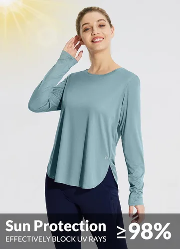 Miniatura 60 de BALEAF - Camisetas de sol de manga larga para mujer, con FPU 50+, para senderismo, ligeras, de secado rápido, protección contra rayos ultravioleta