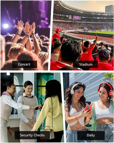 Miniatura 7 de Bulado Bolsa transparente para eventos de estadio, monederos transparentes para mujeres con correa ajustable, bolsa cruzada para fanáticos