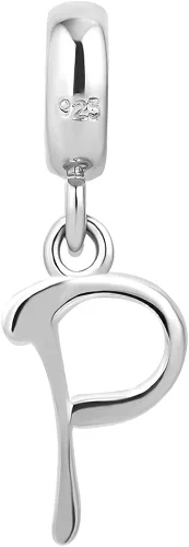 Miniatura 2 de LovelyCharms - Abalorio de plata de ley 925, diseño de letra del alfabeto