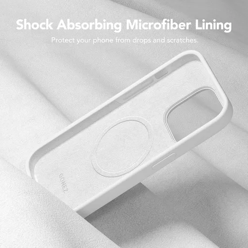 Miniatura 950 de GONEZ Funda de silicona para iPhone 15 Pro Max, compatible con Magsafe, protector de cámara + protector de pantalla, forro de microfibra suave