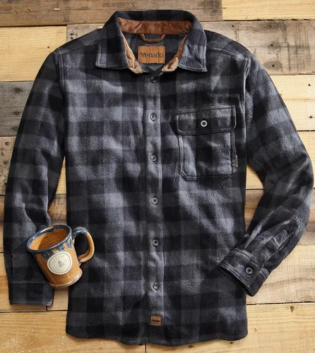 Miniatura 3 de Venado Camisas a cuadros para hombre Camisa pesada de vellón a cuadros Suave