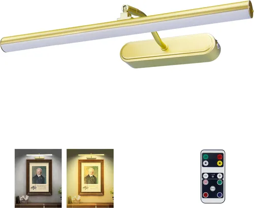 Miniatura 22 de RAIFOOLLY Luz de imagen, luces de imagen para pared inalámbricas, luces de imagen de 16 pulgadas con temporizador y regulable, luces de pared a