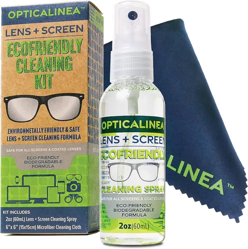 ECOFRIENDLY Spray de limpieza de lentes y pantallas, limpiador de lentes sin alcohol para lentes, gafas de sol, gafas, pantallas, lentes ópticas,