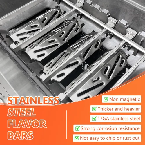 Miniatura 3 de QuliMetal Deflectores de calor para Weber Genesis II E-410, E-415, E-435, piezas de parrilla para parrillas de gas Weber Genesis II LX serie E-440