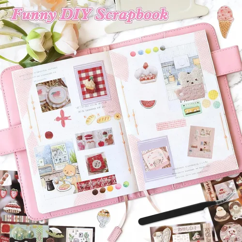 Miniatura 4 de 800 piezas de lindas calcomanías para álbum de recortes de viaje Y2K, libro de calcomanías japonés para adultos, calcomanías coreanas Kawaii