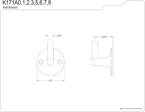 Miniatura 2 de Kingston Brass K171A2 - Soporte de pared para conector de ducha, diseño Trimscape Showerscape para conector de ducha, latón pulido