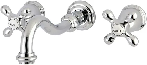 Miniatura 5 de Kingston Brass KS3123AX - Grifo de baño de montaje en pared central de 8 pulgadas, latón antiguo