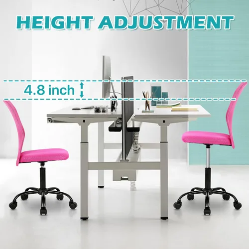 Miniatura 5 de Silla de oficina en casa, sillas de escritorio pequeñas, silla de costura, sin brazos, sillas de computadora con soporte lumbar, respaldo medio
