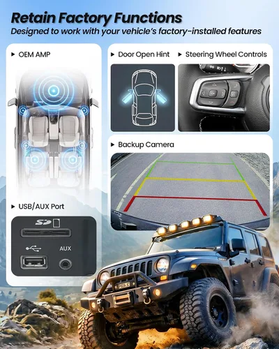 Miniatura 4 de Radio de coche Cidava de 13 pulgadas para Wrangler JL 2018-2023 y Gladiator JT 2020-2023 Car Stereo Head Unit Replacement with Wireless