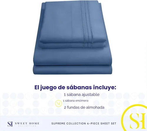 Miniatura 4 de Juego de sábanas extrasuaves de tamaño king, ropa de cama transpirable y lujosa con correas elásticas integradas para las esquinas, colección