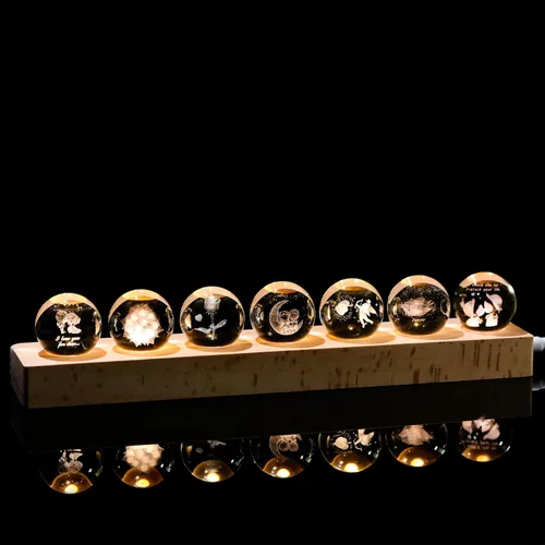 Miniatura 13 de Qianwei Bola de cristal 3D, decoración gótica de Halloween con base de lámpara LED, el mejor regalo de cumpleaños para hombres, profesores, niños