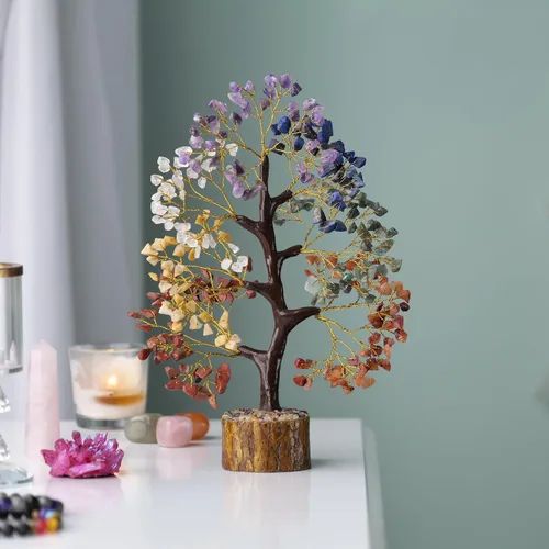 Miniatura 2 de YATSKIA Árbol de la vida de 7 chakras, regalo de árbol de cristal para mujeres, decoración de oficina en casa, cristales y piedras curativas, Los