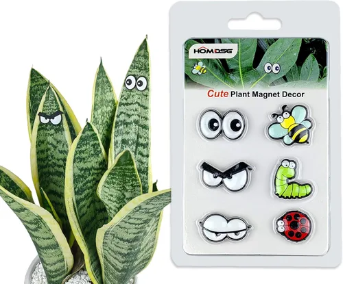 HOMDSG Imanes de plantas lindos con ojos para plantas en macetas, pines de imán seguros para plantas, únicos para amantes de las plantas, accesorios