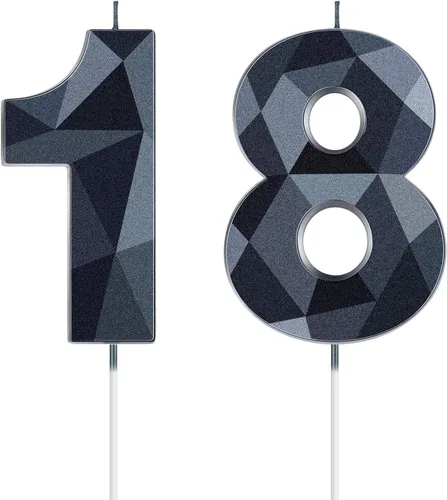 Miniatura 16 de Nuanchu Velas de cumpleaños número 10 en forma de diamante 3D, velas numeradas para pastel de cumpleaños, velas temáticas para hornear en familia