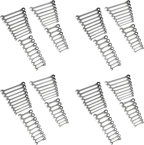 GEARWRENCH 85034 - Juego de llaves de carraca estándar y Stubby de 34 piezas, SAE y métricas (Paquete de 4)
