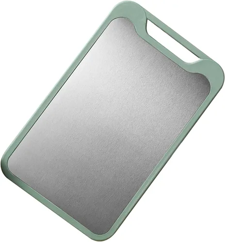 Miniatura 9 de Tabla de cortar de doble cara, tabla de cortar de acero inoxidable, tabla de cortar carne para cocina, tabla de cortar grande para frutas y verduras