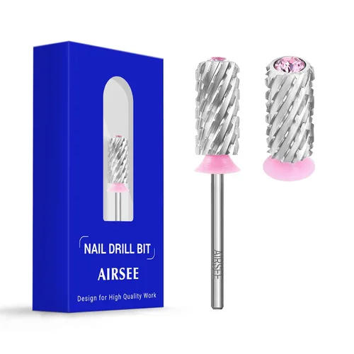 Miniatura 13 de AIRSEE Punta de broca de carburo de tungsteno para uñas acrílicas, cabeza de lima eléctrica Efile para manicura, pulido, arte, remoción de gel, 3/32