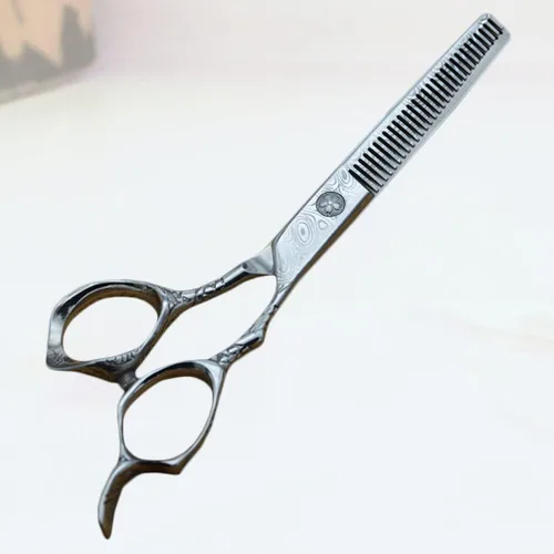 Miniatura 3 de Tijeras de corte de pelo de acero de dos lados para adelgazar los dientes de corte de peluquería peluquería peluquería salón de afeitar