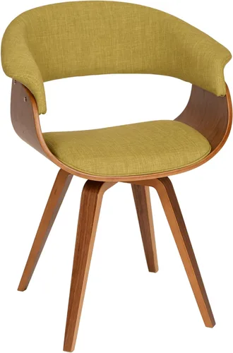 Miniatura 23 de Armen Living Silla de verano moderna de mediados de siglo en tela azul con acabado de madera de nogal - Juego de 2