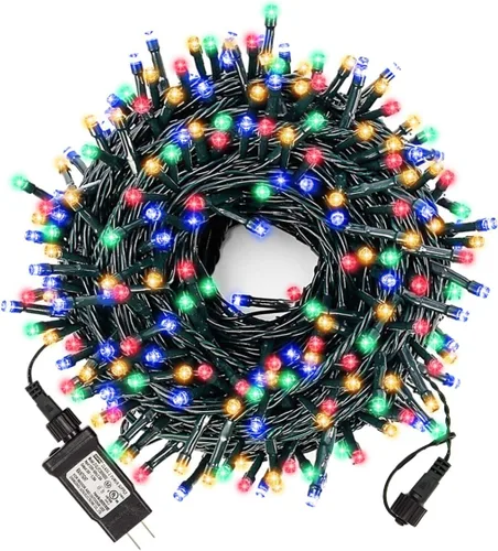 Miniatura 13 de XUNXMAS Luces de Navidad con 300 luces LED de 108 pies que cambian de color con blanco cálido y multicolor, 11 modos, impermeable, conectable, tira