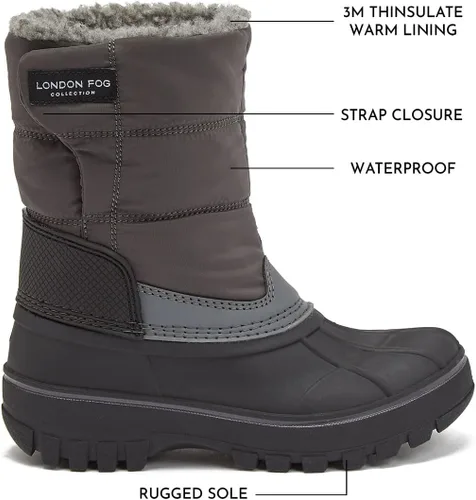 Miniatura 2 de London Fog Jett Botas de nieve para niños, botas de nieve de invierno aisladas para niños y niñas, tallas de 11 a 5