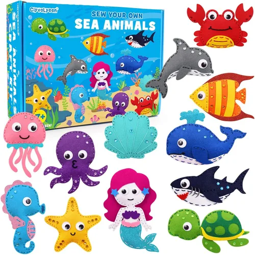 Miniatura 11 de CiyvoLyeen Kit de costura para niños – DIY perezoso y animales de la selva de fieltro para niñas y niños de 8 a 12 años aprende a coser 8 proyectos