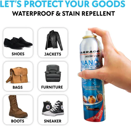 Miniatura 5 de Tarrago Nano Spray protector de zapatos 6.5 onzas Impermeable y repelente de manchas para tenis, gamuza, lona, cuero, tela, nailon, senderismo