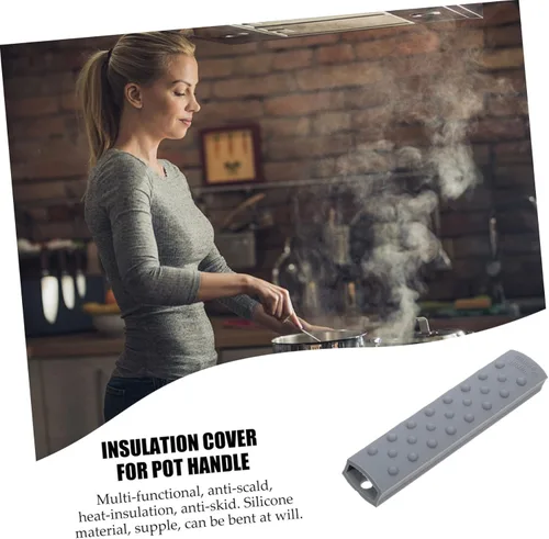 Miniatura 2 de Uonlytech - Funda de silicona para mango de olla de escaldado, funda sin sartén para calor, diseño ligero que se adapta a asas de utensilios