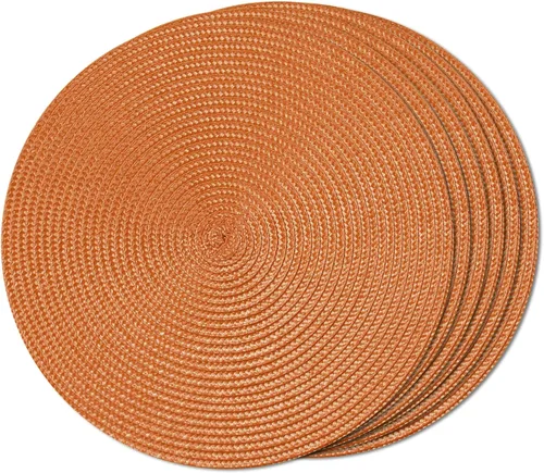 Miniatura 11 de FunWheat Juego de 4 manteles individuales redondos trenzados para mesas de comedor, tejidos, lavables, antideslizantes, pequeños de 13 pulgadas