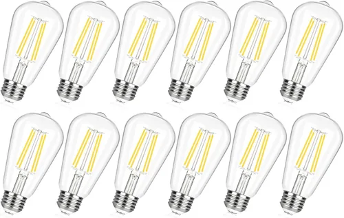 Miniatura 8 de TOBUSA Bombillas LED Edison vintage equivalentes a 60 W, bombillas LED superbrillantes de 900 lúmenes, bombillas de filamento LED antiguas ST58 de 6