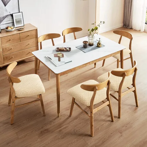 Miniatura 2 de Genina Fundas de asiento de silla impermeables para comedor, funda protectora para cocina, hotel (4, patrón 1-beige)