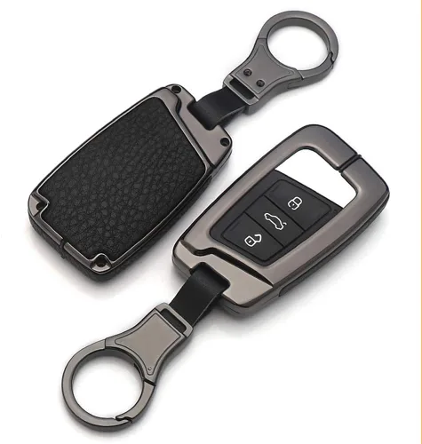 SANRILY Funda de metal para llavero Volkswagen para Volkswagen para VW Tiguan 2016-2018 Magotan Passat B8 B7 Skoda Superb A7 Llavero remoto sin Negro