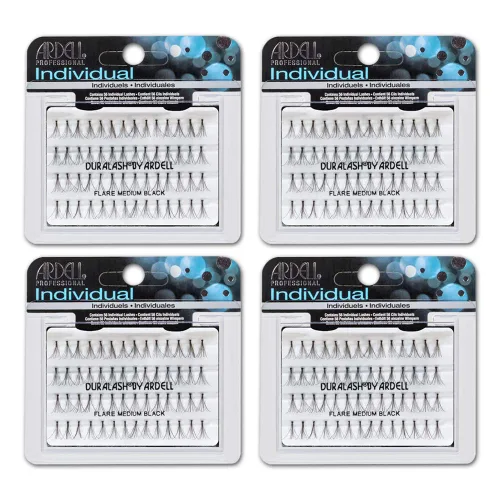 Miniatura 7 de Ardell Pestañas postizas cortas negras, racimos de pestañas para bricolaje, kit de extensión de pestañas, paquete de 4