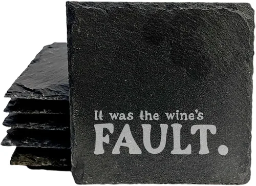Miniatura 10 de Wine Not? Hilarious Drinking Wine is My Hobby Slate Coasters - Round Slate - Set of 8 Drinking Wine is Not My Habit