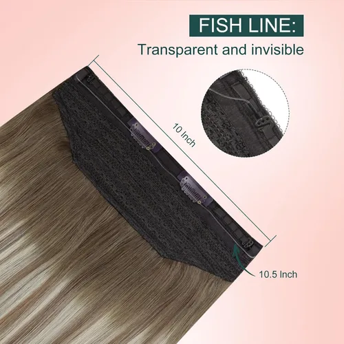 Miniatura 62 de Easyouth Extensión de cabello humano rubio con cola de caballo, extensiones de cabello humano rubio dorado con reflejos rubios, extensiones
