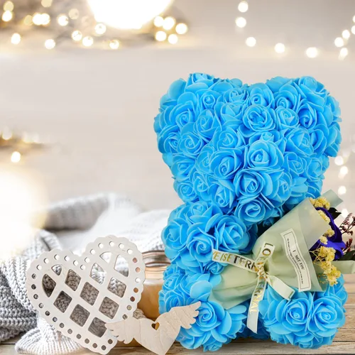 Miniatura 3 de Oso de rosas para el Día de la Madre, regalo romántico de cumpleaños para novia, esposa, oso de rosas para mujer, oso de San Valentín con ramo