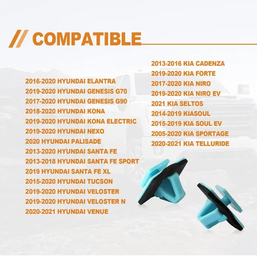 Miniatura 3 de 30 piezas de clip retenedor de moldura de balancín azul compatible con Hyundai Kia Elantra Santa Soul Sportage 87756-1F000