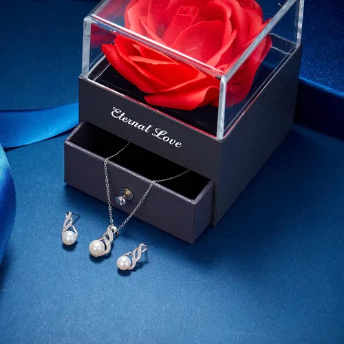 Miniatura 4 de EleQueen Collar con colgante de plata de ley 925 con circonita cúbica cultivada en agua dulce, para novia, boda, día de San Valentín, día