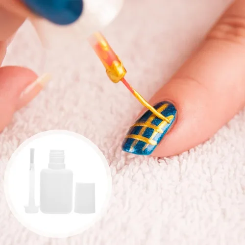 Miniatura 4 de Lurrose Recipiente transparente, 11 frascos de pegamento de uñas transparentes, botellas pequeñas de esmalte de uñas con cepillo de 0.3 fl oz