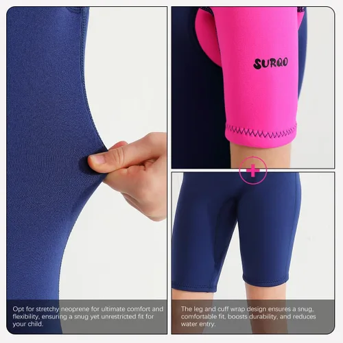 Miniatura 5 de Traje de neopreno para niños y niñas, 3/0.079 in, traje térmico completo para natación, surf en agua fría