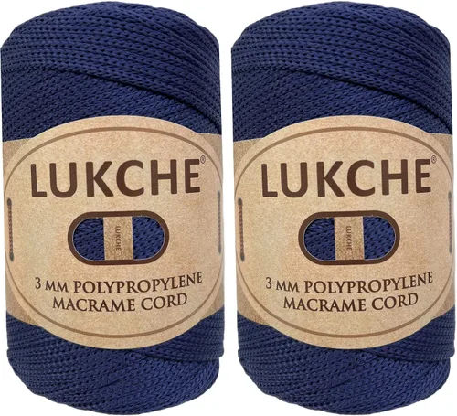 Miniatura 16 de Cordón de macramé de poliéster premium de 3 mm (134.72 metros), (250 g) 100% cuerda de macramé de polipropileno, hilo de crochet de macramé colorido